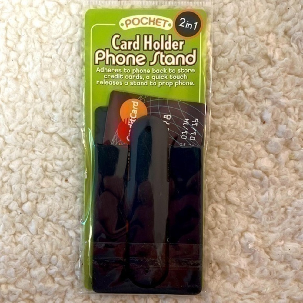 Touch & Stand Charcoal 2-in-1 Card Holder Phone Stand
